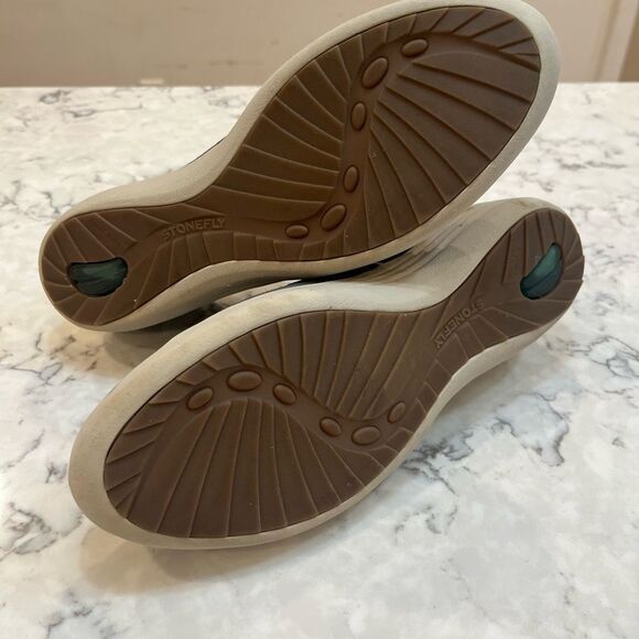 Stonefly Romy Women's Size EU 40 Navy Velour Sneakers Laces Low top Wedge Shoes - Picture 7 of 10